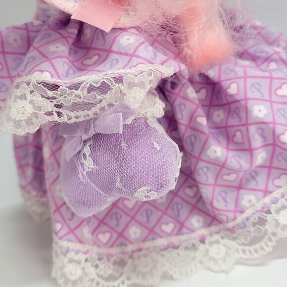 Pretty Piggies Hallmark Prissy Pig Plush 11" Southern Bell Purple Pink Tomy 1989 - Picture 13 of 16